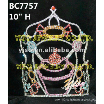 Mode billig hohe Festzug Krone Tiara